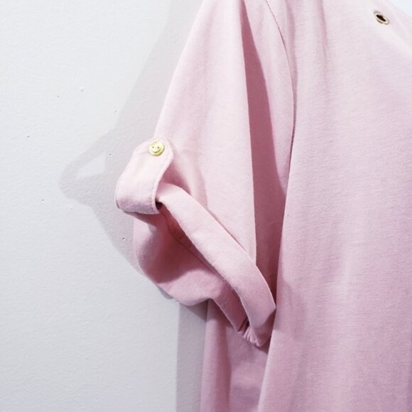 Ashley Blue Plus Size 3X Blush Pink Grommet Top NEW - Picture 3 of 8